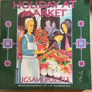 🧩 500 piece Factory Sealed “Holiday At Market”. For Multiple Sclerosis Society.